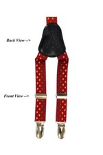 New in box Kid's Boy's Vesuvio Napoli Suspenders Braces clip on polka dots red