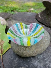 HOME DECOR - MURANO GLASS DECORATIVE BOWL - Multi-color 4"×1.5" OLD!