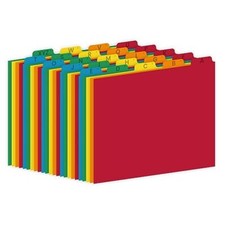 Alphabetical File Organizer, 25 Alphabet Dividers with Tabs Letter Size File 