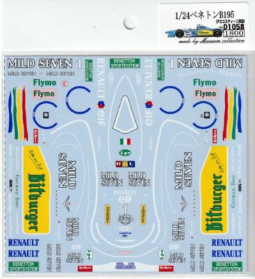 Museum collection 1/24 Grand Prix Benetton B195 full decal for