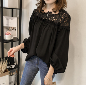chiffon puff sleeve blouse