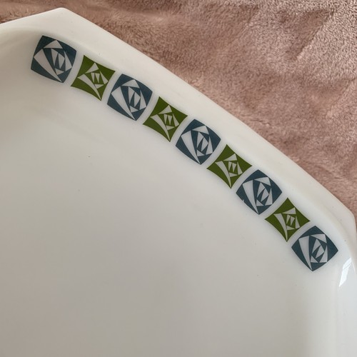 Vintage JAJ Pyrex Milk Glass Checkers Design Pattern Platter / Tray Plate - Picture 7 of 16