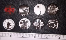 8 Goth Button Pins Badges Lot Set Gothic Deathrock Bauhaus Christian Death