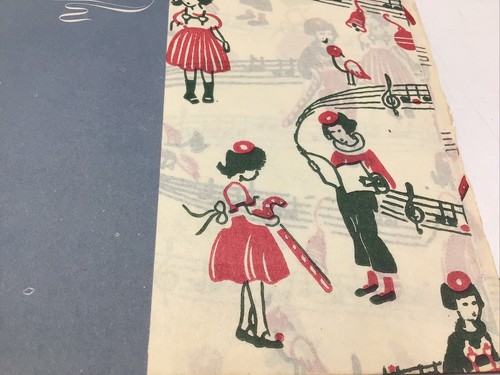 Kaycrest Gift Wrap Christmas Carolers 3 Sheets Pack 20x30 Vintage 1940s NOS - Picture 5 of 14