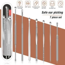 New 7PCS Innovative Spring Ear Wax Cleaner Tool Set Ear Pick Ear Wax Removal Kit