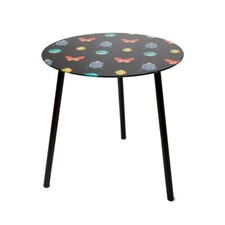 Side Tables for Living Room Black Glass Round Coffee Table Insect Bugs Theme UK