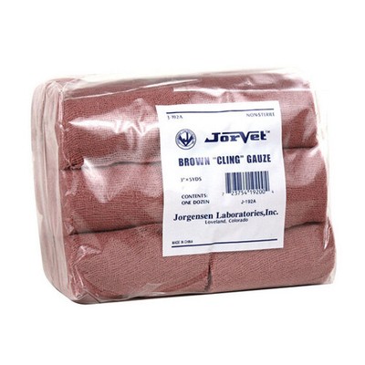 Brown Cling Gauze - 3'' x 5 yds 12 Count  by Jorvet