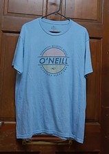 O'Neill Modern Fit Light Blue T-Shirt Round Logo Men's Size XL Cotton Blend