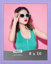 8x10 Picture Frame, Purple Colored Solid Wood Scandinavian Style Frame for Photo