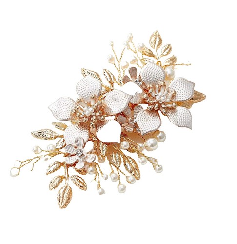 Gold Flower Hair Clips Luxury bridal 8pcs New Amazon.com : BARTOSI Gold Flower Bride Wedding Hair Clips  main image 3