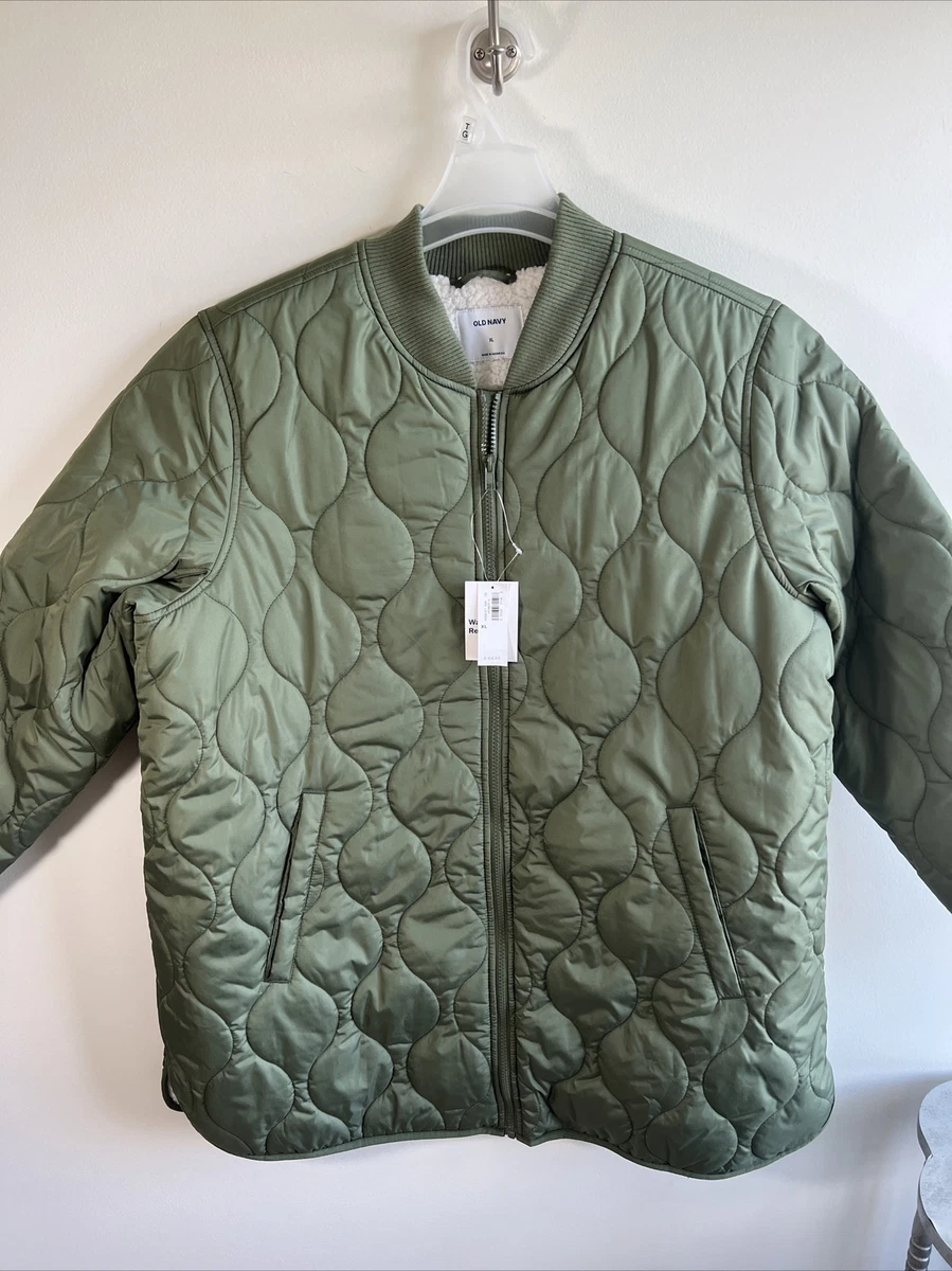 Navy and top green jacket