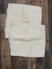 Pottery Barn Pillow Cover Set Of 2 Channel Stitch Euro Cream 26 x 26 Silk Cotton