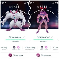 Shiny Grimmsnarl Gigantamax Pokemon Gen8 Go Same/30 Day Pok mon Gmax wild area