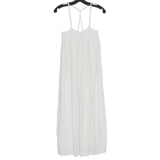 Free People Beach Dress Boho Coastal Minimalist Resort Terry Midi White Small