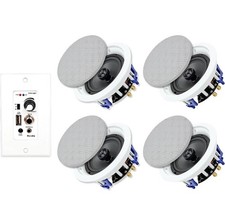 Herdio 4-Speaker 5.25" Bluetooth Ceiling Speakers 600W  Wall Amplifier Receiver