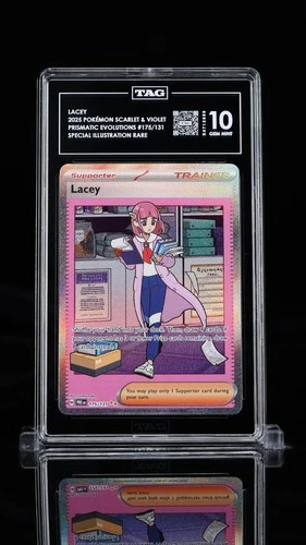 Pokémon TCG Trainer Lacey Prismatic Evolution Holo Card 175/131 TAG 10