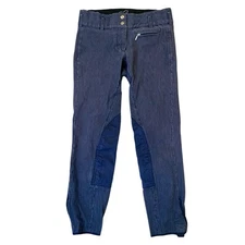 Goode Rider Charcoal Blue Corduroy Full-Seat Equestrian Riding Jodhpur Pants 28