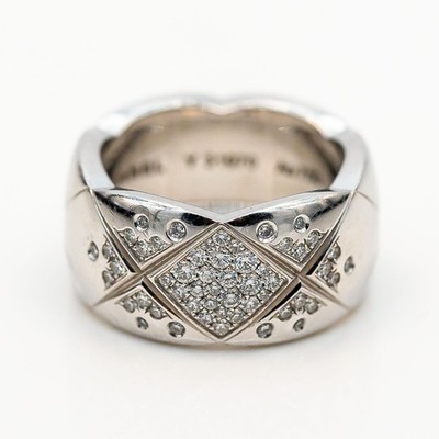 Chanel Coco Crush Ring 750/18K Weißgold Diamanten 0,46ct Gr. 55