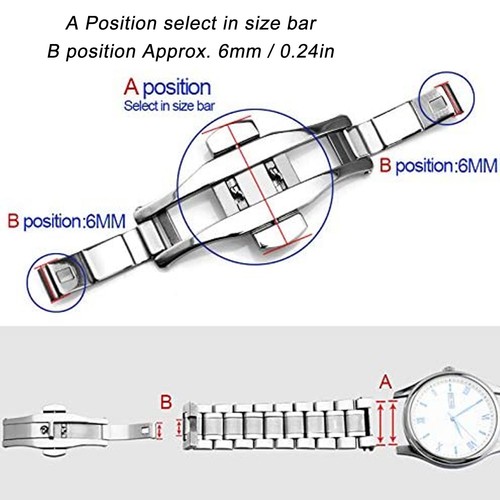 Watch Butterfly Buckle Stainless Steel Smooth Surface Universal Folding Depl NAU - Picture 19 of 24