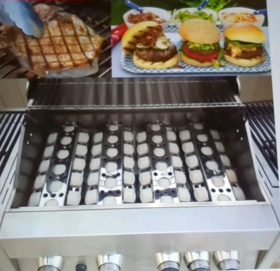 (4) Cooking Grid Heat Grate with Ceramic Briquette Traysl*Replacement*NOB