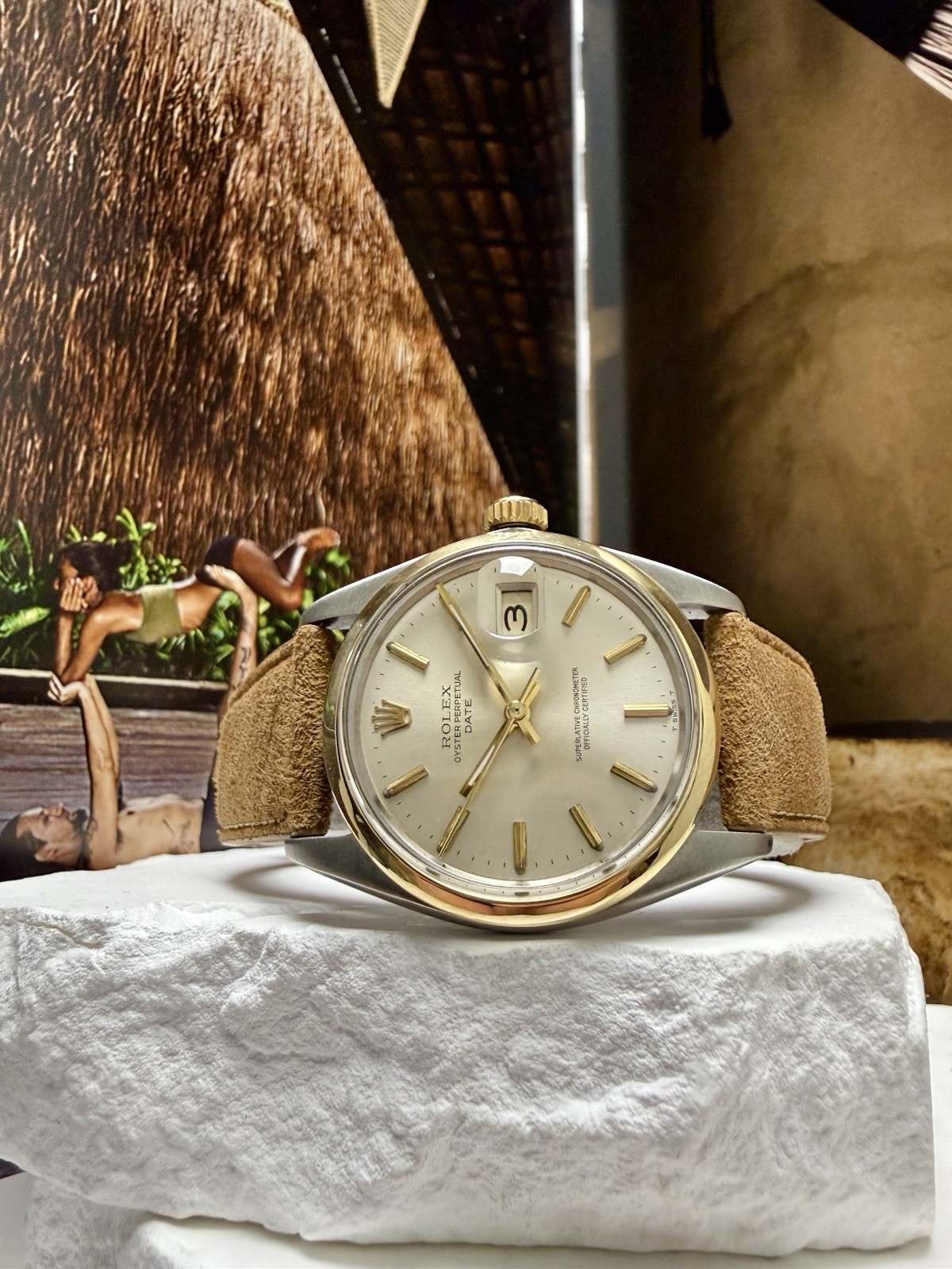 Rolex Date Yellow Gold Stainless Two