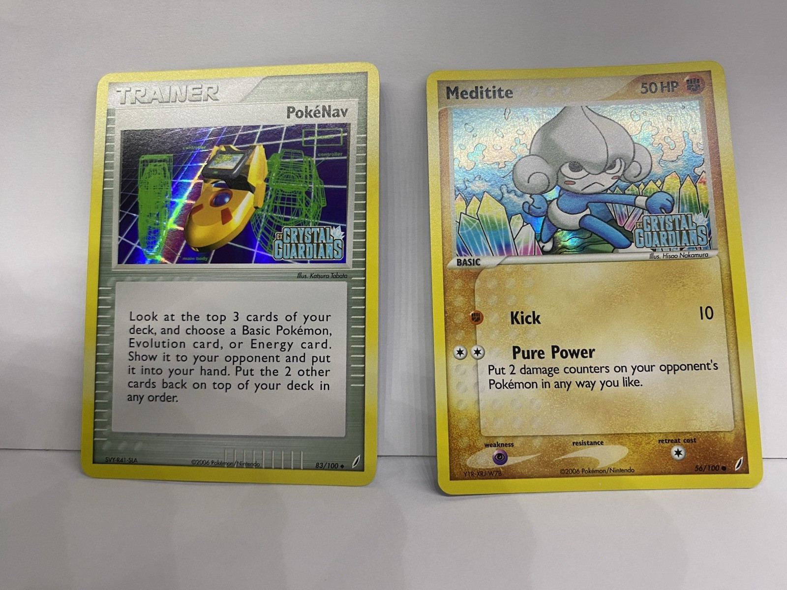 Meditite 56 Pokenav 83 EX Crystal Guardians Reverse Holo NM