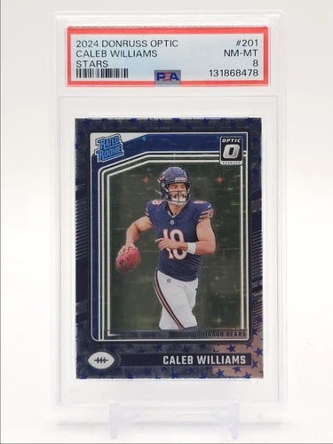 CALEB WILLIAMS 2024 DONRUSS OPTIC RATED ROOKIE STARS RC PSA 8 Q3112