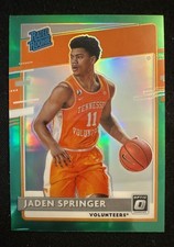 2021-22 Chronicles Draft Picks Optic Rated Rookies Jaden Springer #220 Green RC 