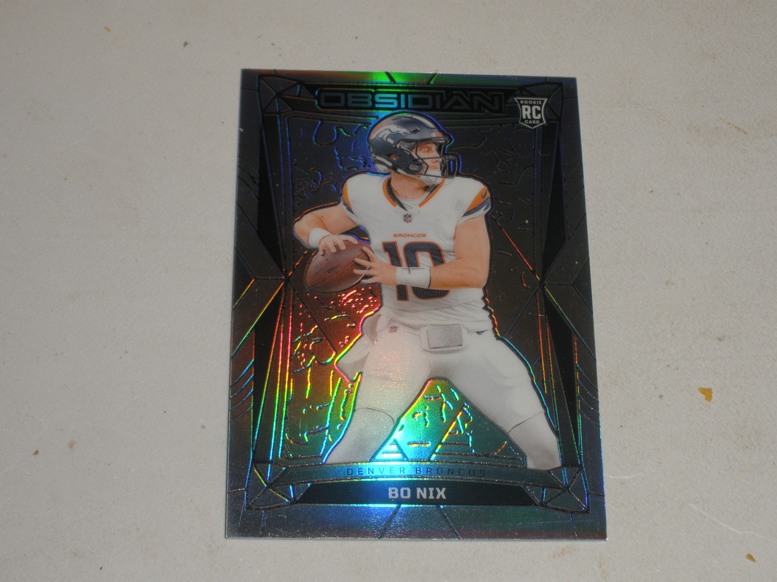 2024 Panini Obsidian Silver Prizm #56 Bo Nix 27/75 Rookie RC