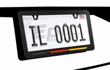 German Flag License Plate Frame For Audi Mercedes Vw Bmw Porsche Black Metal