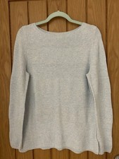 John Lewis Light Blue Melange 100% Cotton Long Sleeve Jumper Size 12