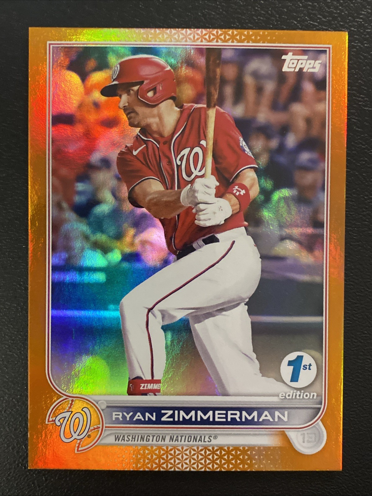 2022 Topps Series 1 1st Edition Ryan Zimmerman #296 Orange /75 Nationals
