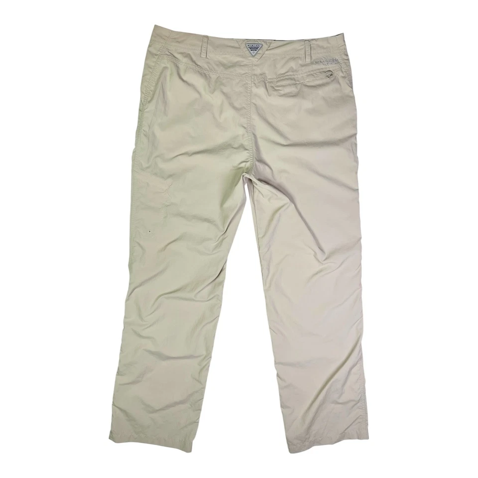 Columbia Size 14 PFG Aruba Roll-Up Pants Snap Cuffs Beige - Image 4 of 4