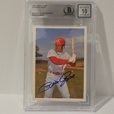 Topps 1985 Renata Galasso Pete Rose #108 Cincinnati Reds Autographed Beckett BAS