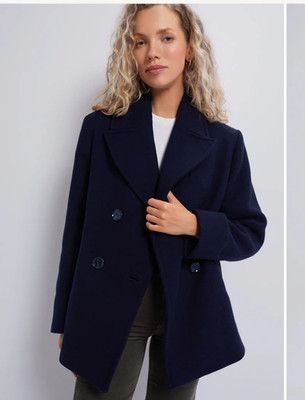Barbour Ingrid Double Breasted Wool blend Peacoat MSRP$565 English Elegance