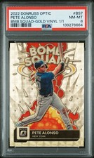 2022 PANINI DONRUSS OPTIC BOMB SQUAD GOLD VINYL 1/1 #BS7 PETE ALONSO 1/1 PSA 8
