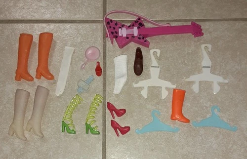 Vintage Barbie Accessory Lot Mattel White Hanger Sindy Boot Glove Ken Shoe Japan