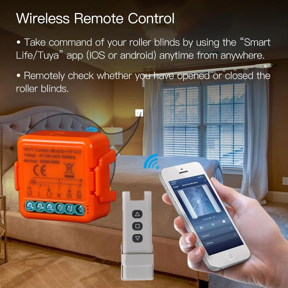 Commutateur de volets roulants WiFi RFavec télécommande RF 433MHZ module inte... - Photo 3/4