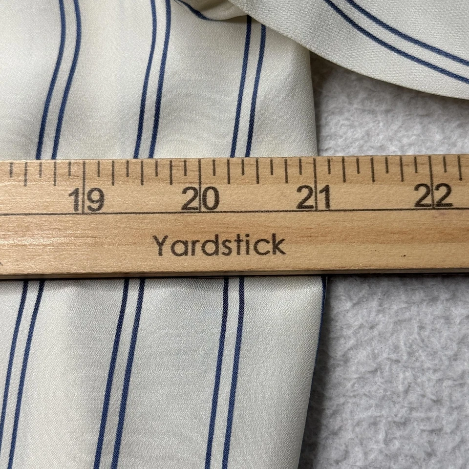 Lauren Ralph Lauren Shirt Womens 12 White Blue Striped 100% Silk Button Down - Image 3 of 4