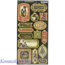 GRAPHIC 45 Christmas Time Chipboard 6" x 12" New Father Time