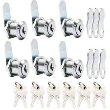 6 Pack Cabinet Locks with Keys, 7/8" RV Storage Door Lock Keyed Alike, 12 Key...
