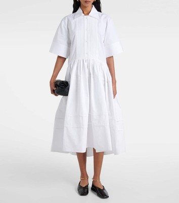 JIL SANDER SS25 New Cotton Chemisier Dress white $2,375 sz 36 DE M US