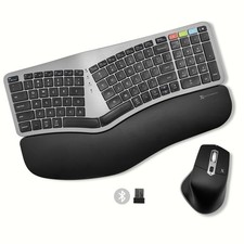 X9 Ergonomic Keyboard and Mouse Wireless Combo 2.4G Bluetooth - Type Comforta...