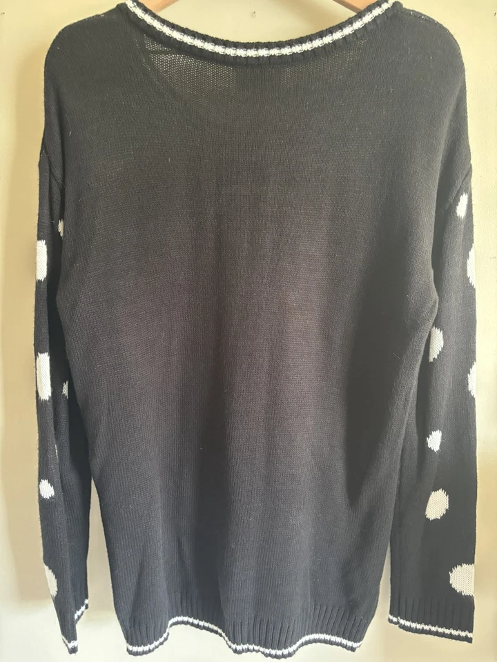 Allison Brittney Snowman Sweater Womens XL Fuzzy Sequin Oversized Christmas Ugly - Image 3 of 4