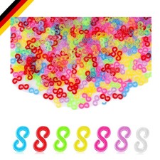Loom Bänder Zubehör-Set 500-teilig Bunte S-Clips für DIY Schmuck kreative Arm...