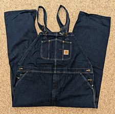 NWT Carhartt Overalls Mens 48 x 30 Blue R07 DST Denim Workwear Chore Vtg