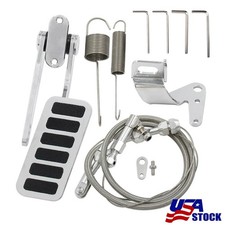 Universal Street Hot Rod Aluminum Gas Pedal24 Ss Throttle Cablespring Kit 