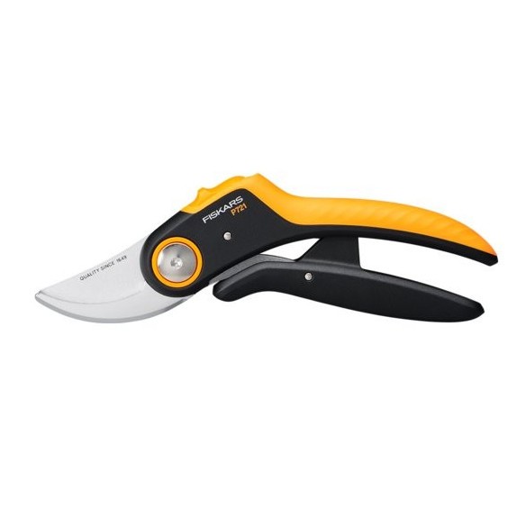 Fiskars P721 - Cesoia da potatura bypass Plus 210 mm nero e arancione