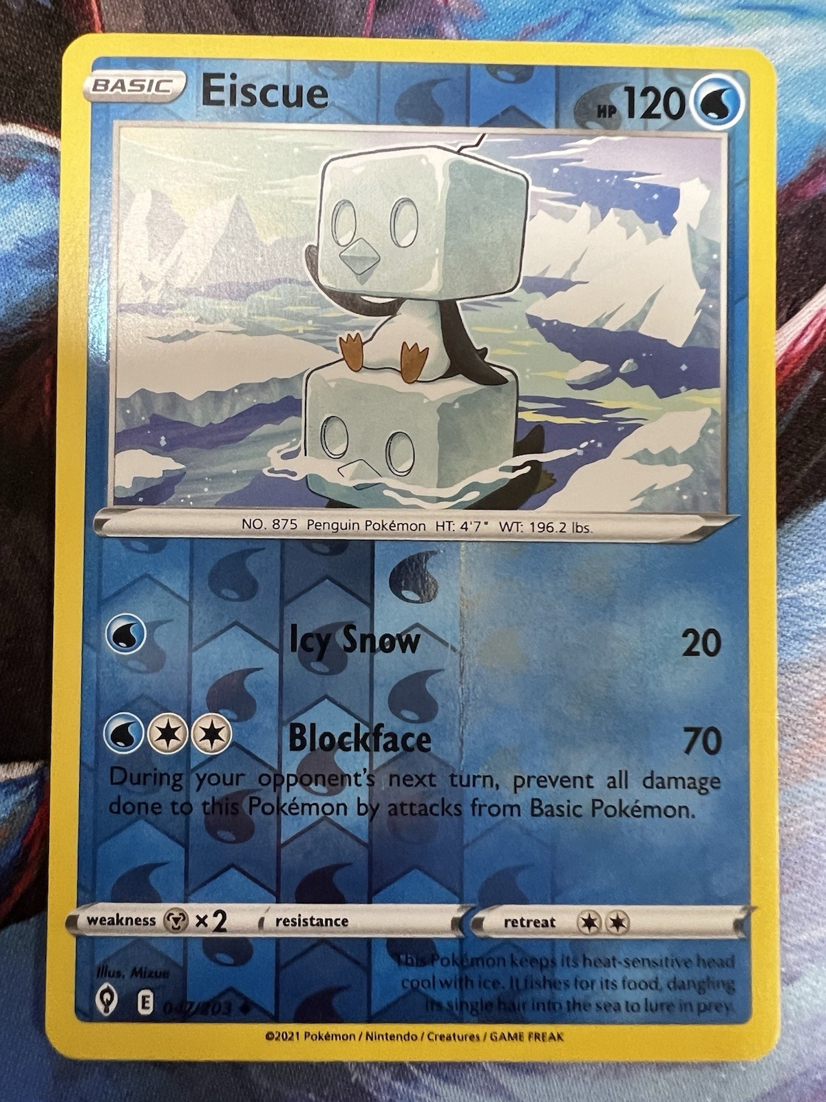 Eiscue 47/203 Evolving Skies Reverse Holo Uncommon Pokemon Card TCG 047 Pokémon
