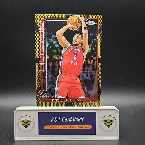 2025-26 Topps Chrome #136 CJ McCollum Yellow Basketball /275 Pelicans